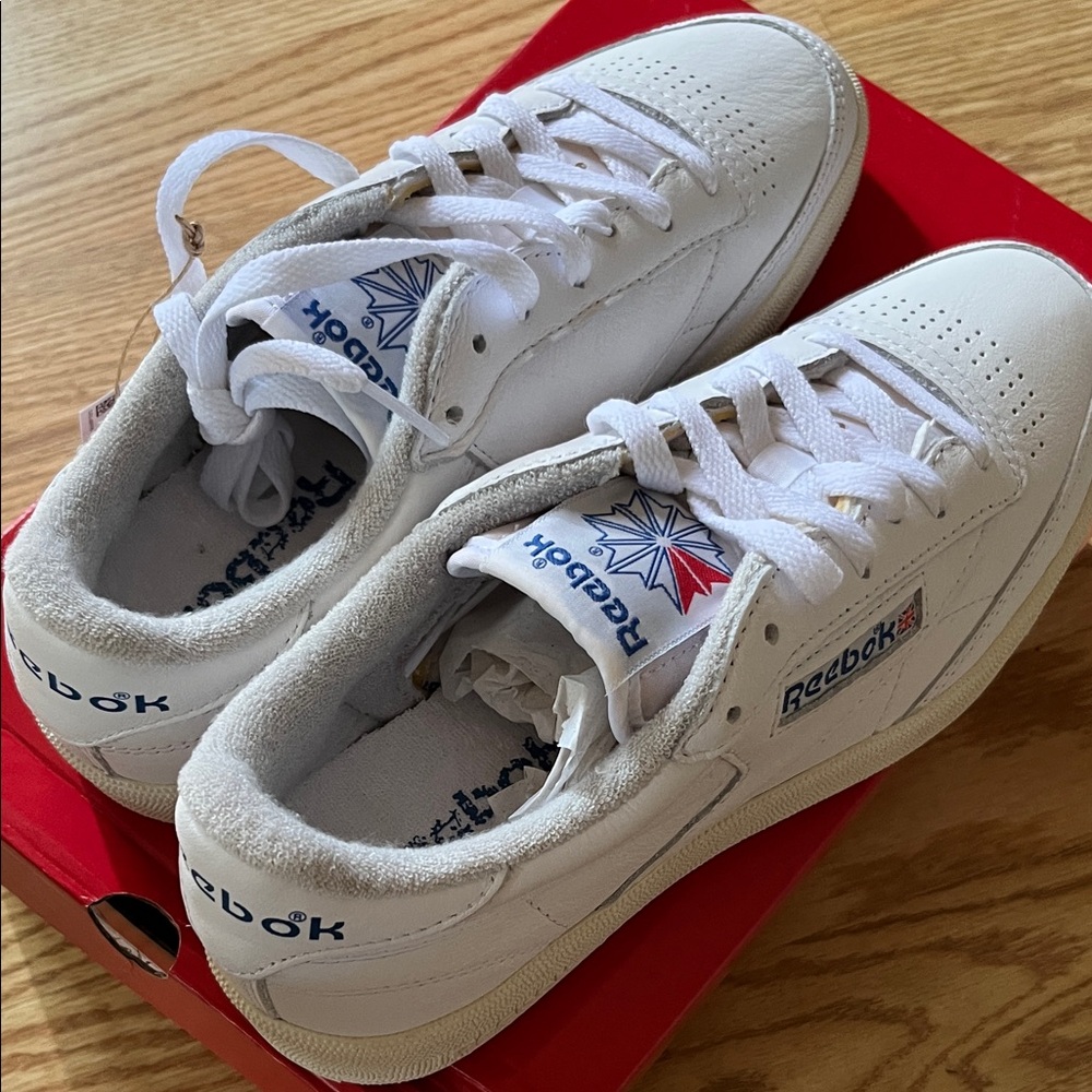 Reebok Kids White and Blue Sneakers